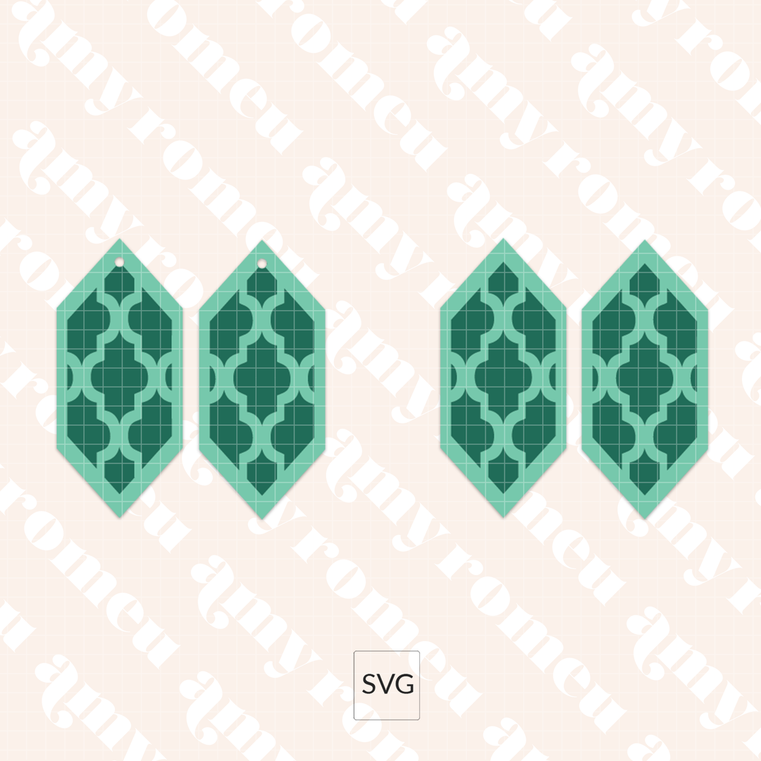 Quatrefoil Faux Leather Earrings SVG