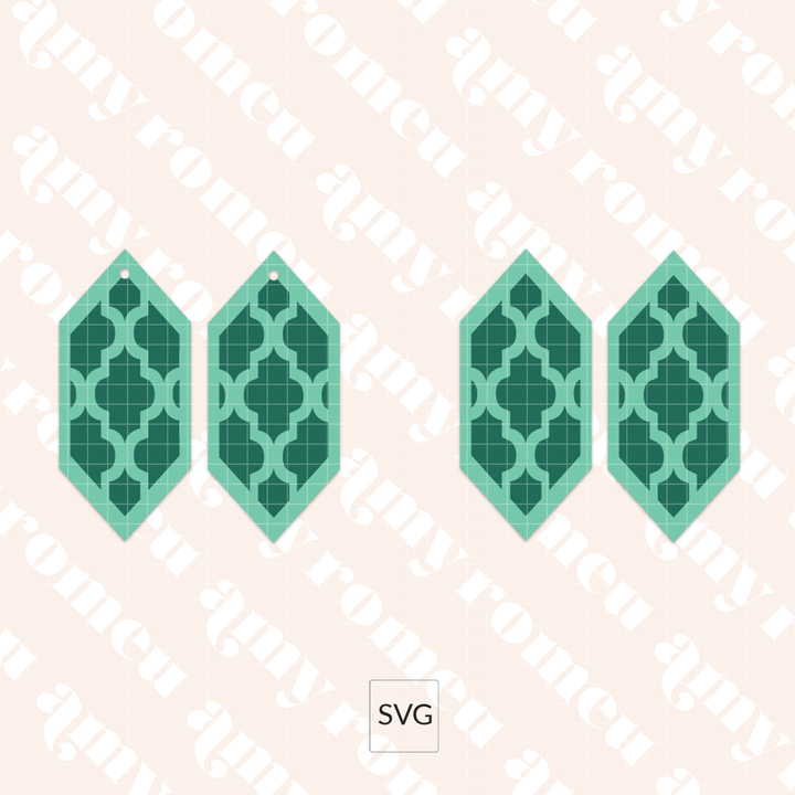 Quatrefoil Faux Leather Earrings SVG