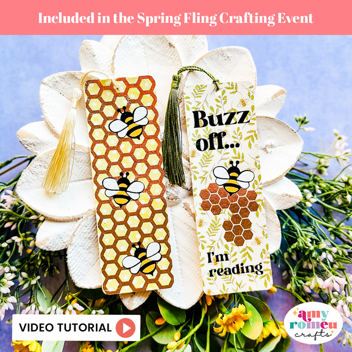 Faux Leather Bee Bookmarks SVG