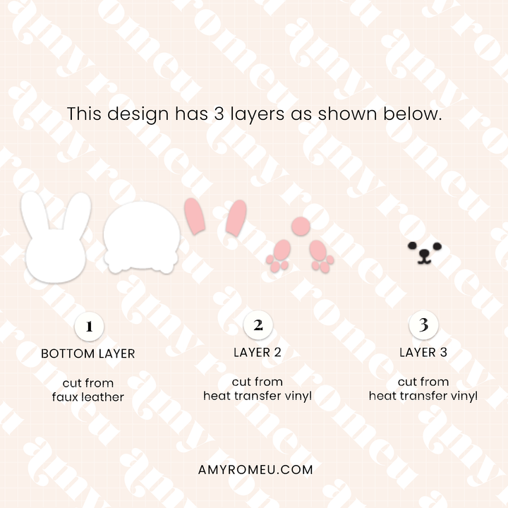 Easter Bunny Butt Faux Leather Earrings SVG