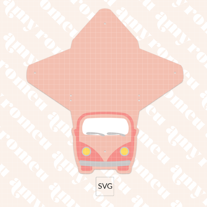 Summer Van Faux Leather Coin Pouch SVG