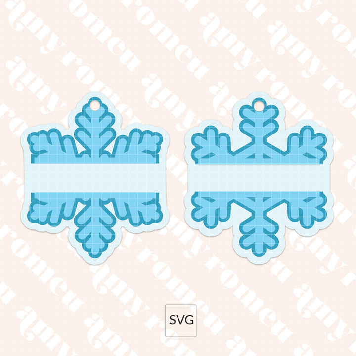 Faux Leather Personalized Snowflake Ornaments SVG