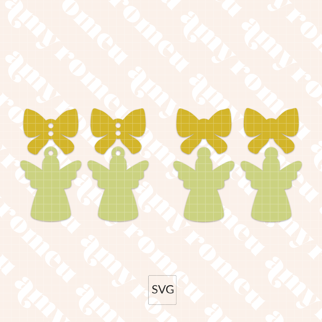 Christmas Bow Faux Leather Earrings SVG Bundle