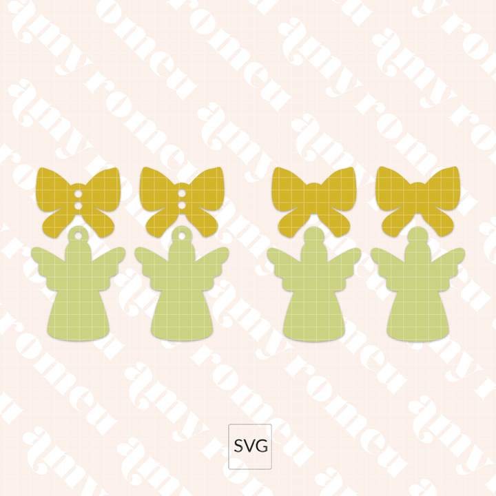 Christmas Bow Faux Leather Earrings SVG Bundle