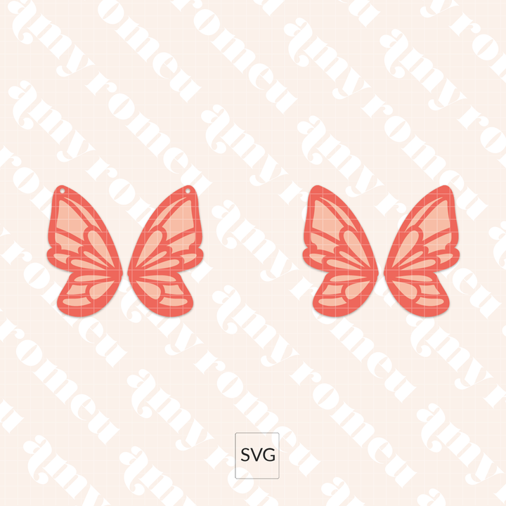 Layered Cutout Butterfly Wing Faux Leather Earring SVG