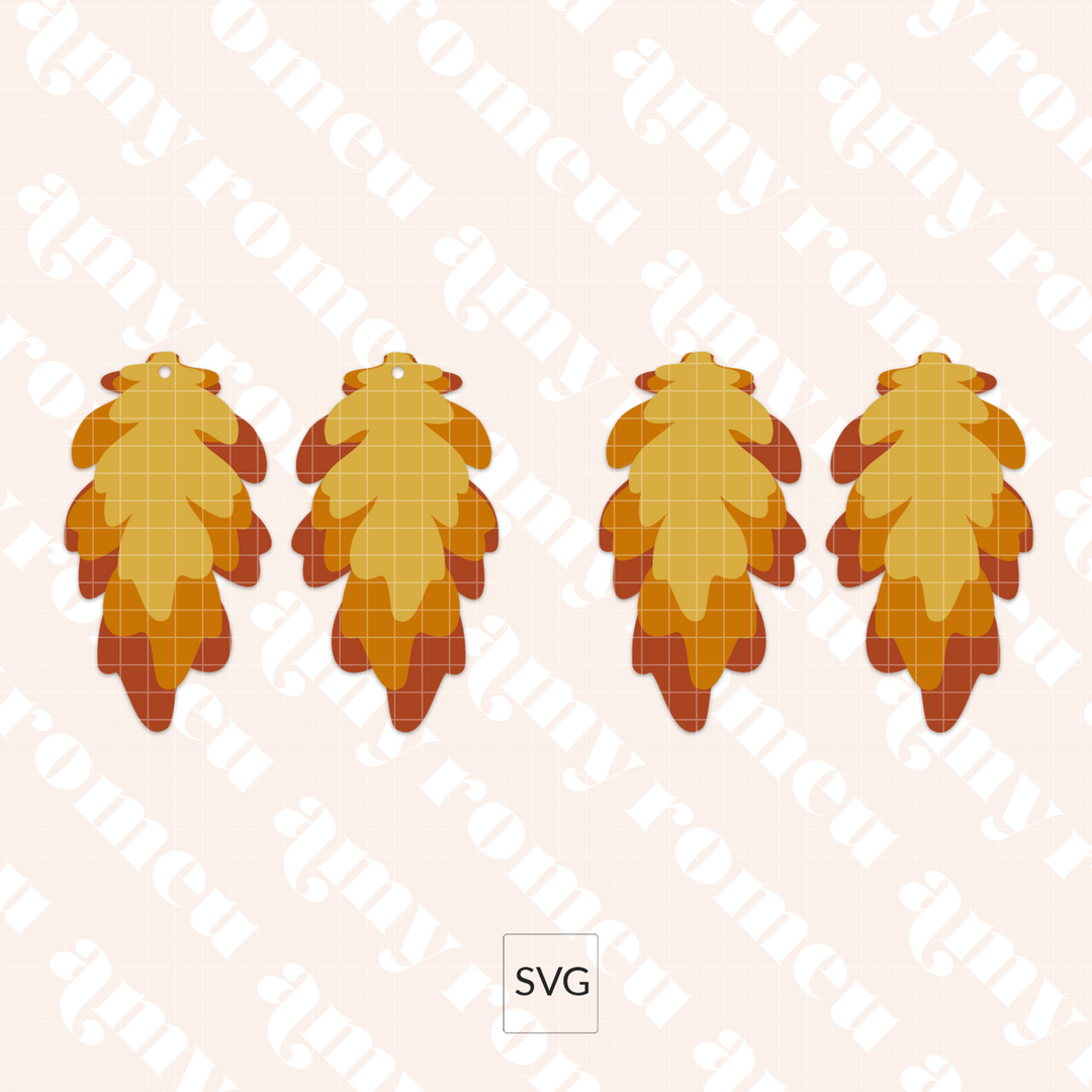 Fall Leaves Faux Leather Leaf Earrings SVG