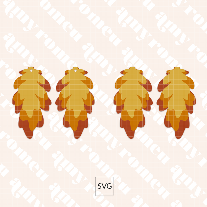 Fall Leaves Faux Leather Leaf Earrings SVG