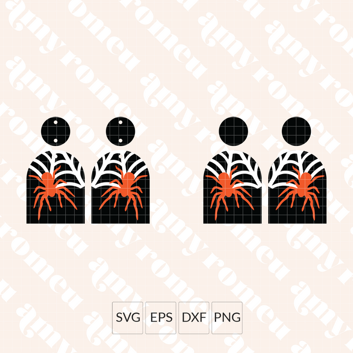 Arched Spiderweb Faux Leather Earrings SVG