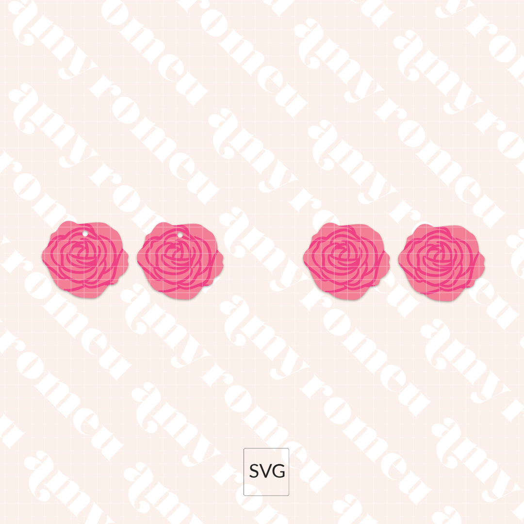 Vintage Rose Earrings SVG