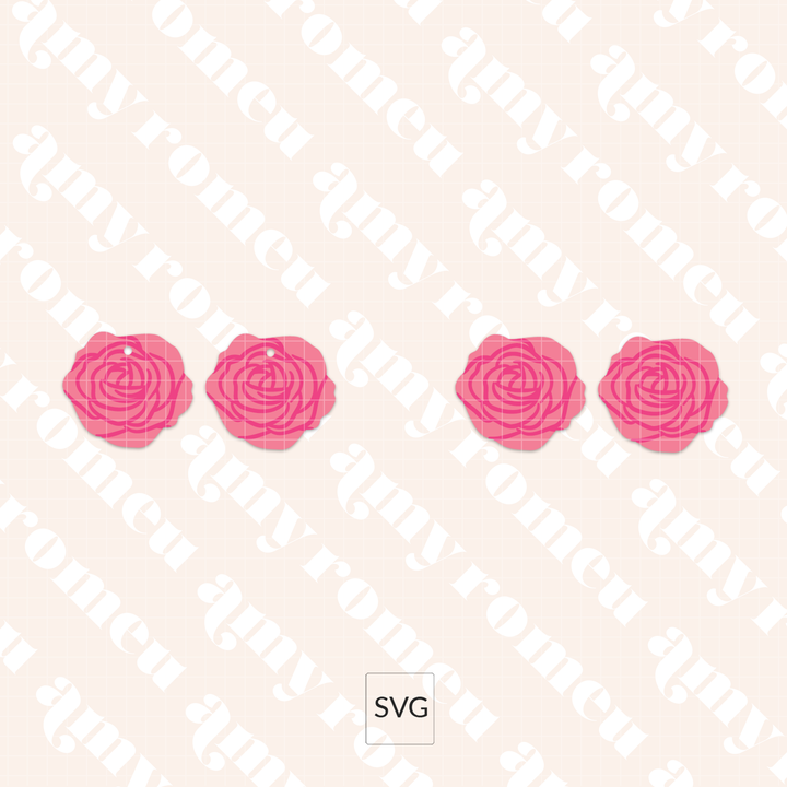 Vintage Rose Earrings SVG