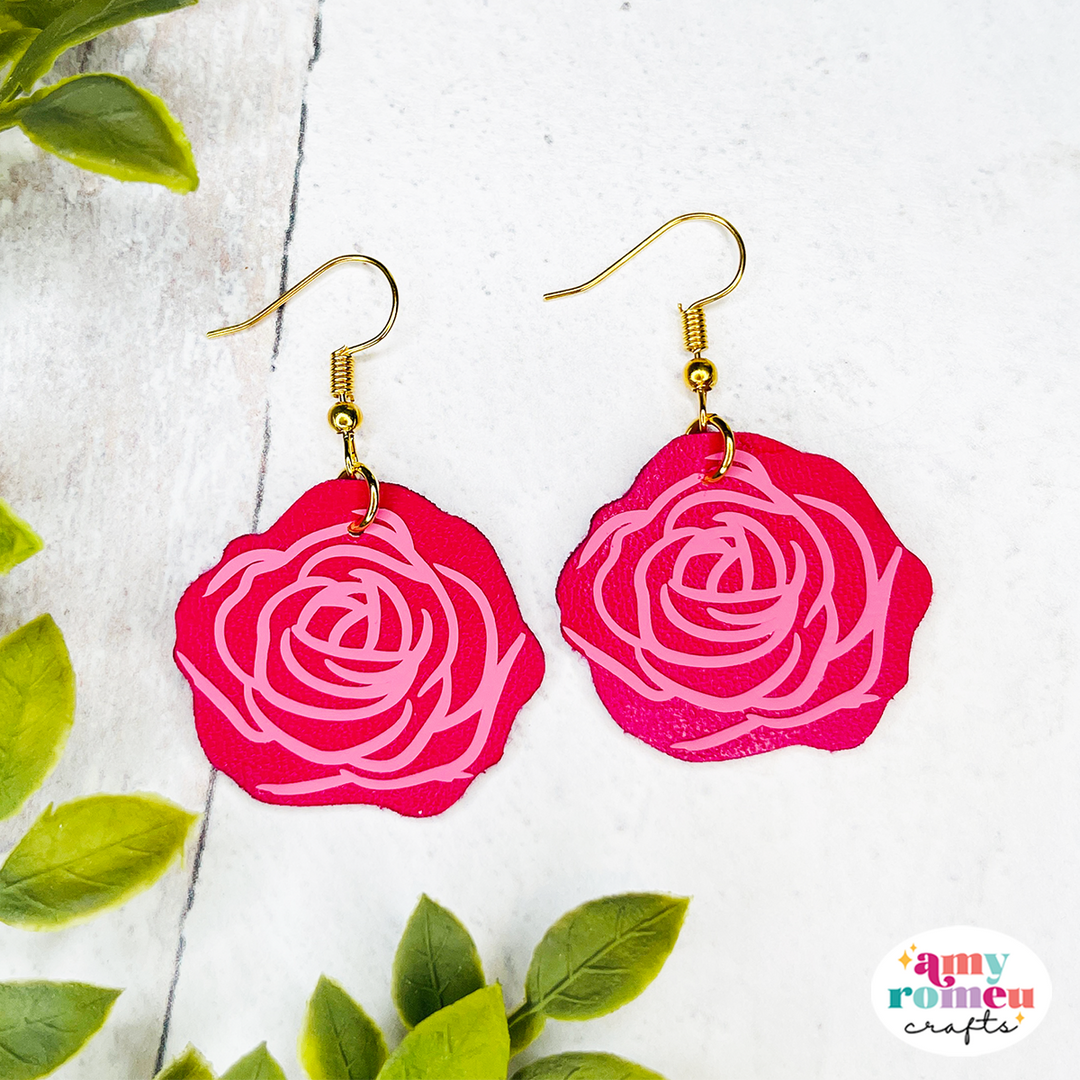 Vintage Rose Earrings SVG