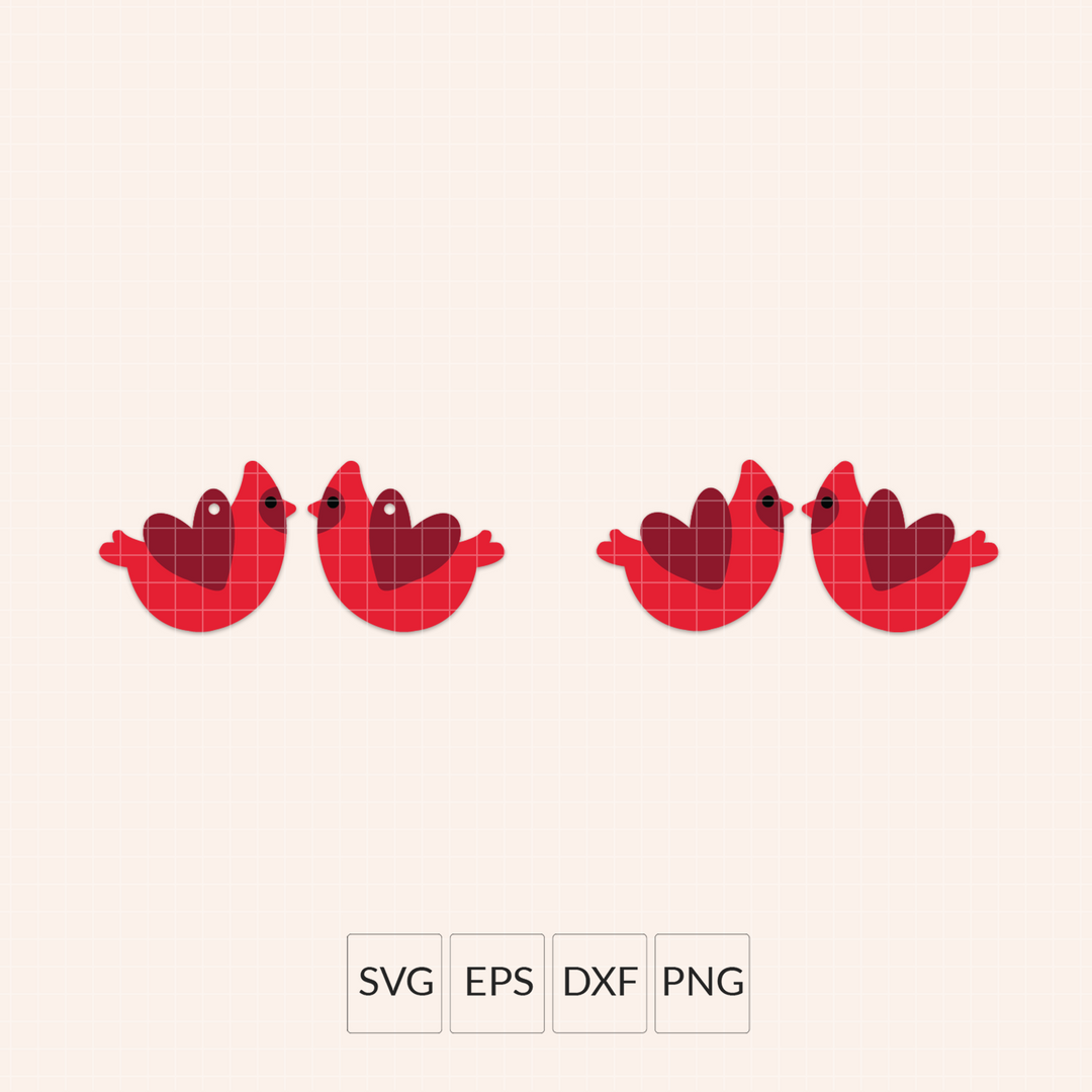 Cardinal Faux Leather Earrings SVG