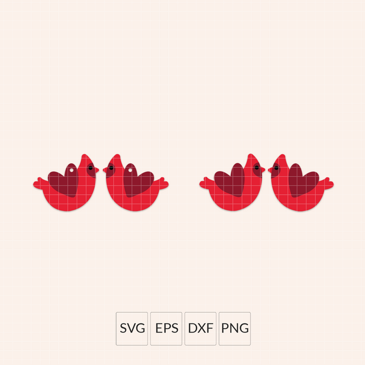 Cardinal Faux Leather Earrings SVG