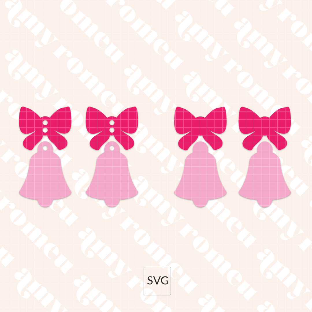 Christmas Bow Faux Leather Earrings SVG Bundle