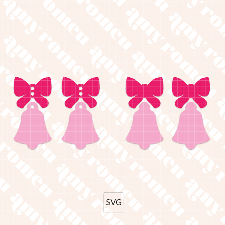 Christmas Bow Faux Leather Earrings SVG Bundle