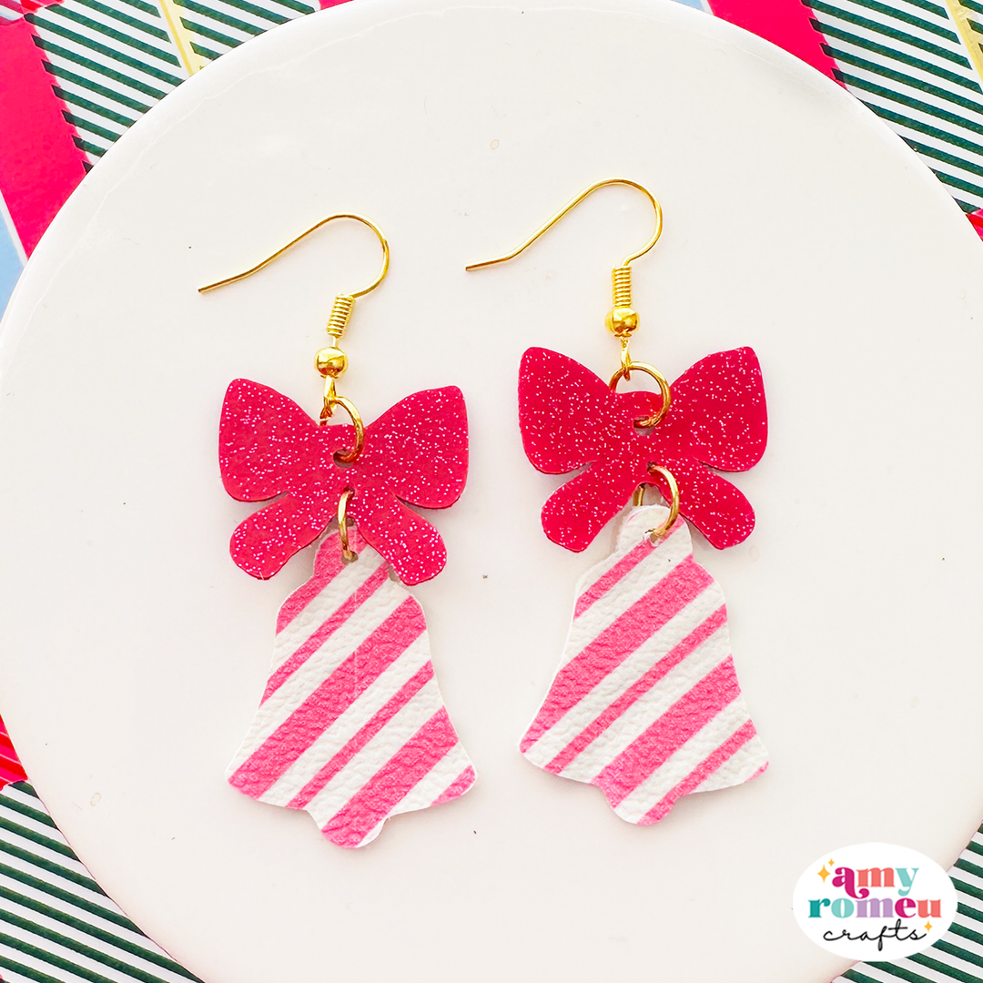 Christmas Bow Faux Leather Earrings SVG Bundle