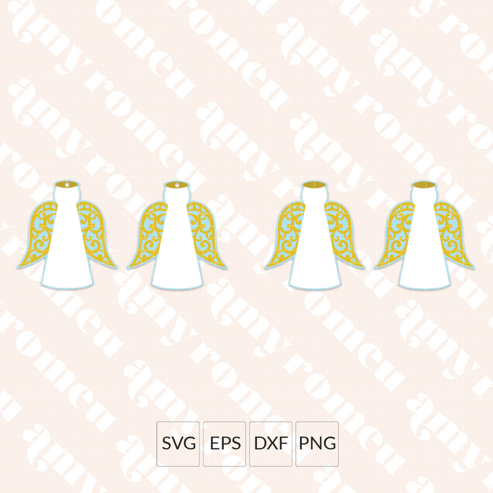 Angel with Wings Faux Leather Earrings SVG
