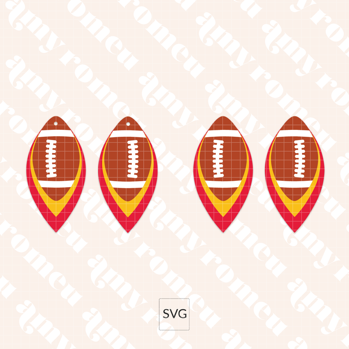 Football Faux Leather Earrings SVG