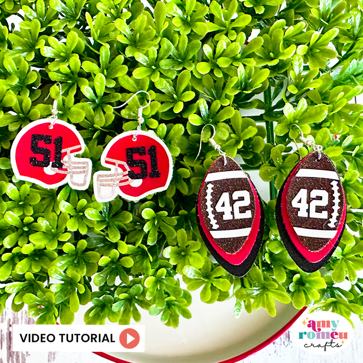 Personalized Football & Helmet Earrings SVG