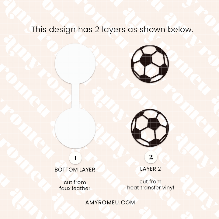 Soccer Ball Faux Leather Keychain SVG