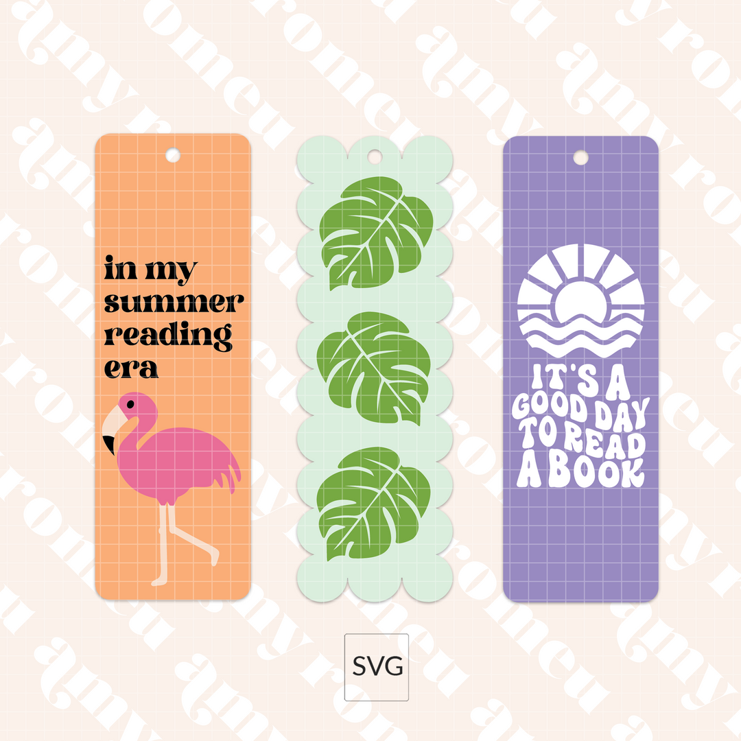 Set of 3 Summer Bookmarks SVGs