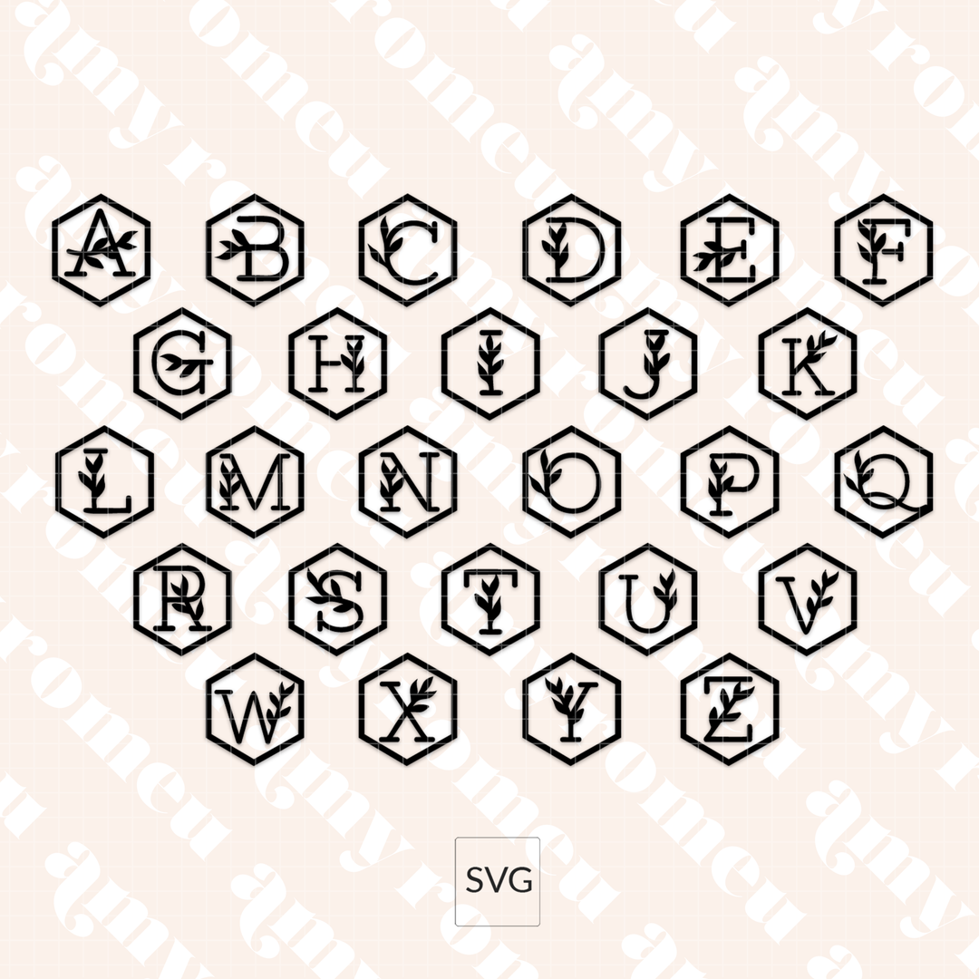 Four Full Initial Alphabet SVG Bundles for Faux Leather Jewelry Boxes