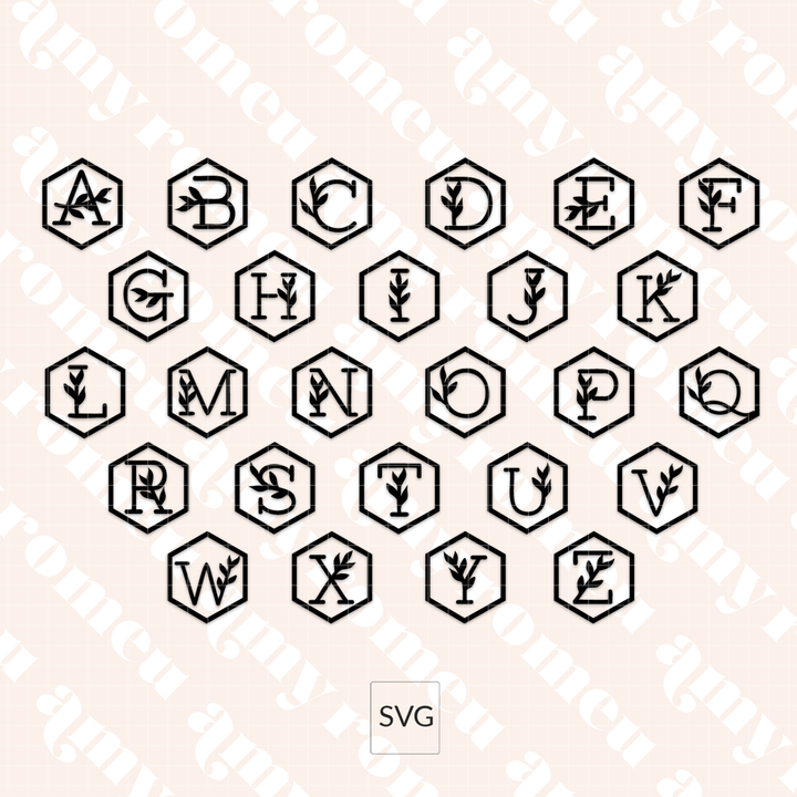 Four Full Initial Alphabet SVG Bundles for Faux Leather Jewelry Boxes