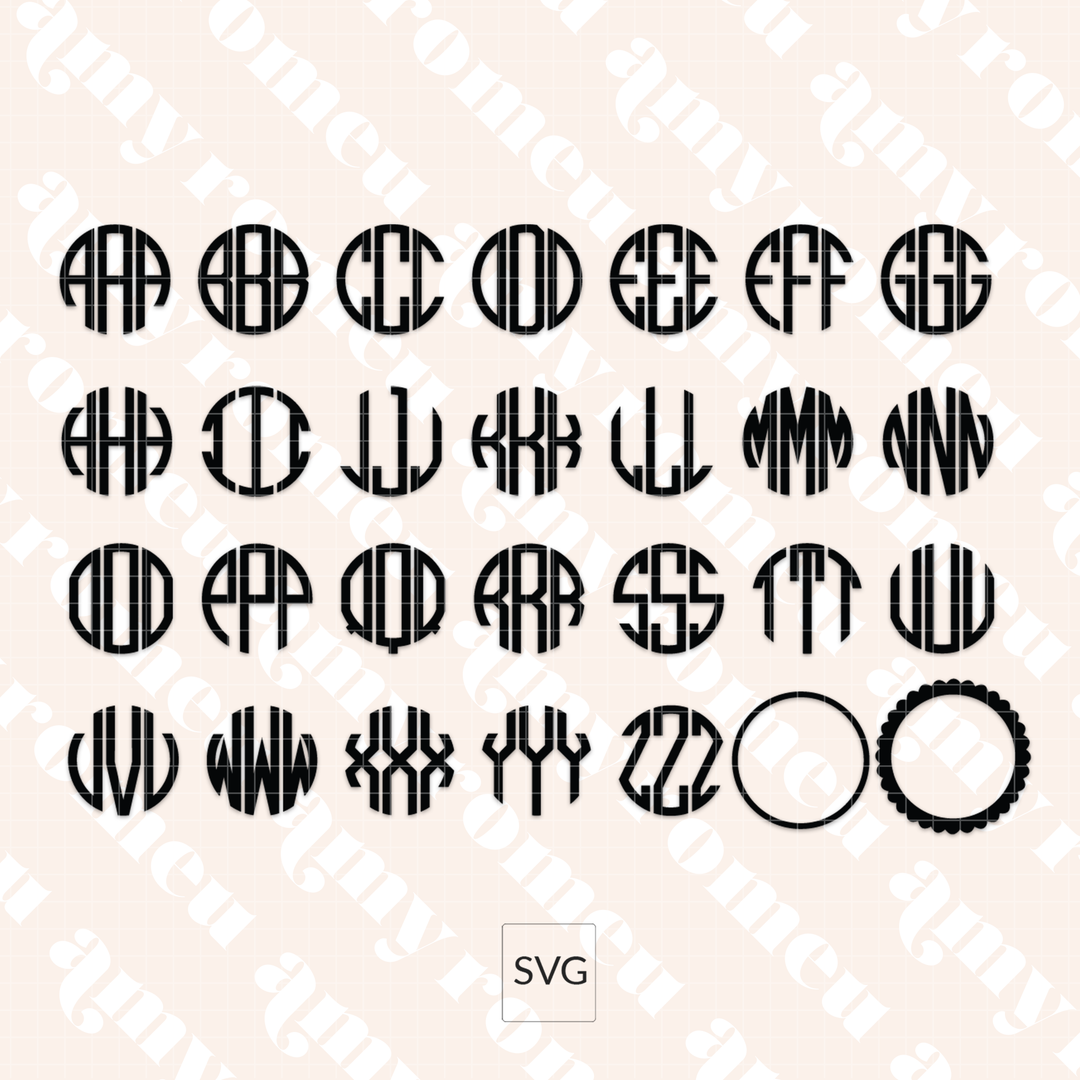Four Full Initial Alphabet SVG Bundles for Faux Leather Jewelry Boxes