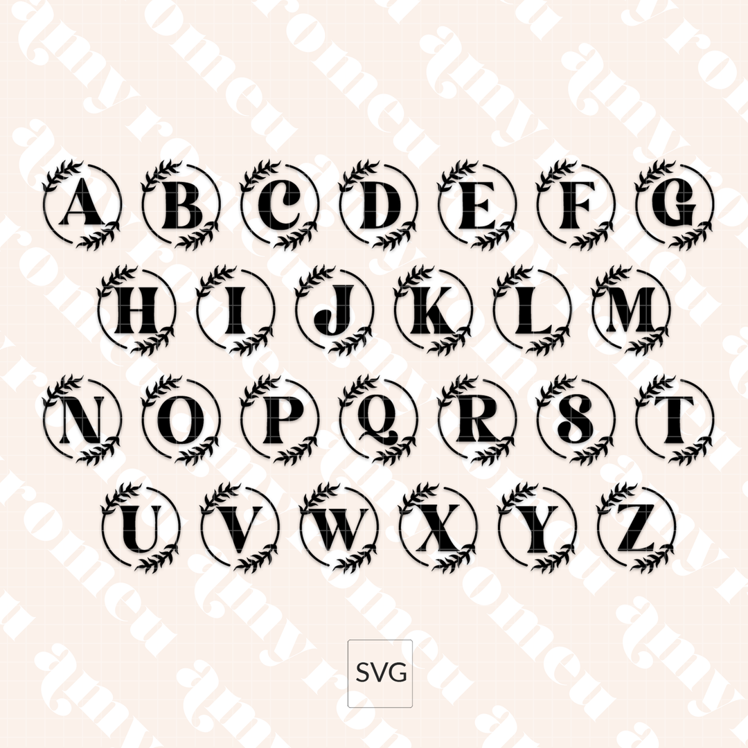 Four Full Initial Alphabet SVG Bundles for Faux Leather Jewelry Boxes
