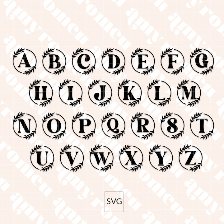 Four Full Initial Alphabet SVG Bundles for Faux Leather Jewelry Boxes