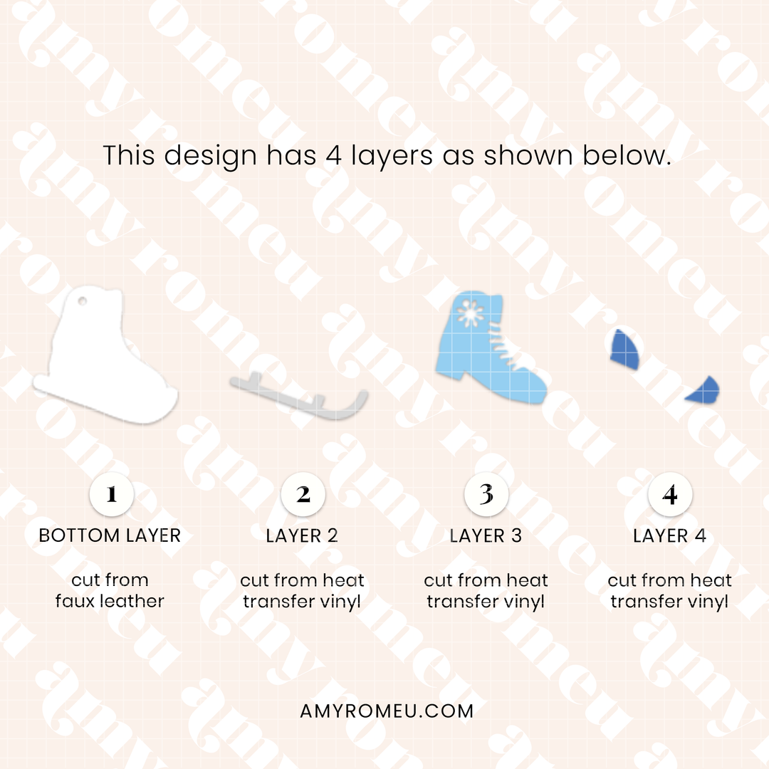 Ice Skate Earrings SVG