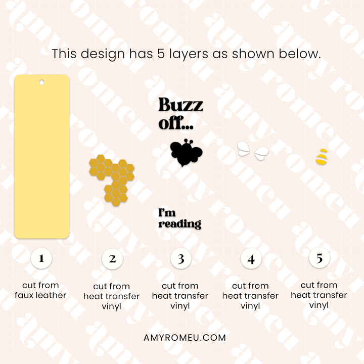 Faux Leather Bee Bookmarks SVG