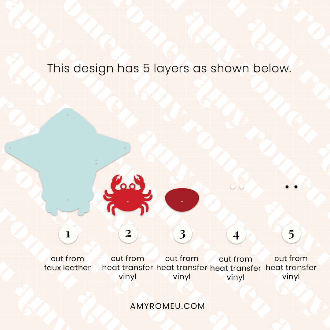 Faux Leather Crab Card Wallet SVG