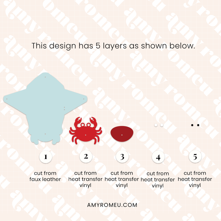 Faux Leather Crab Card Wallet SVG