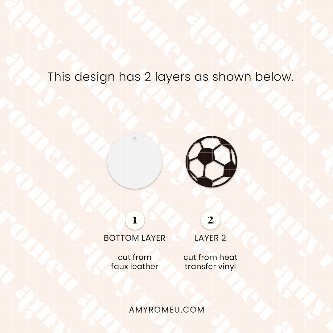 Soccer Ball Faux Leather Earrings SVG