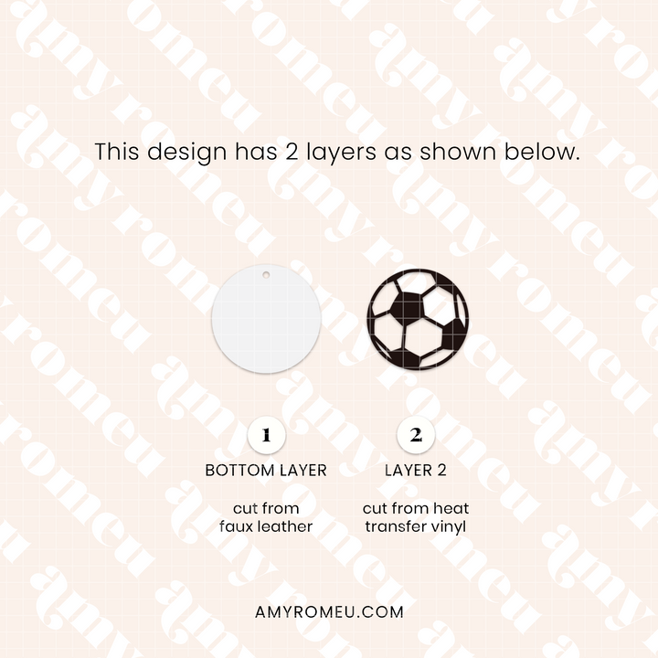 Soccer Ball Faux Leather Earrings SVG
