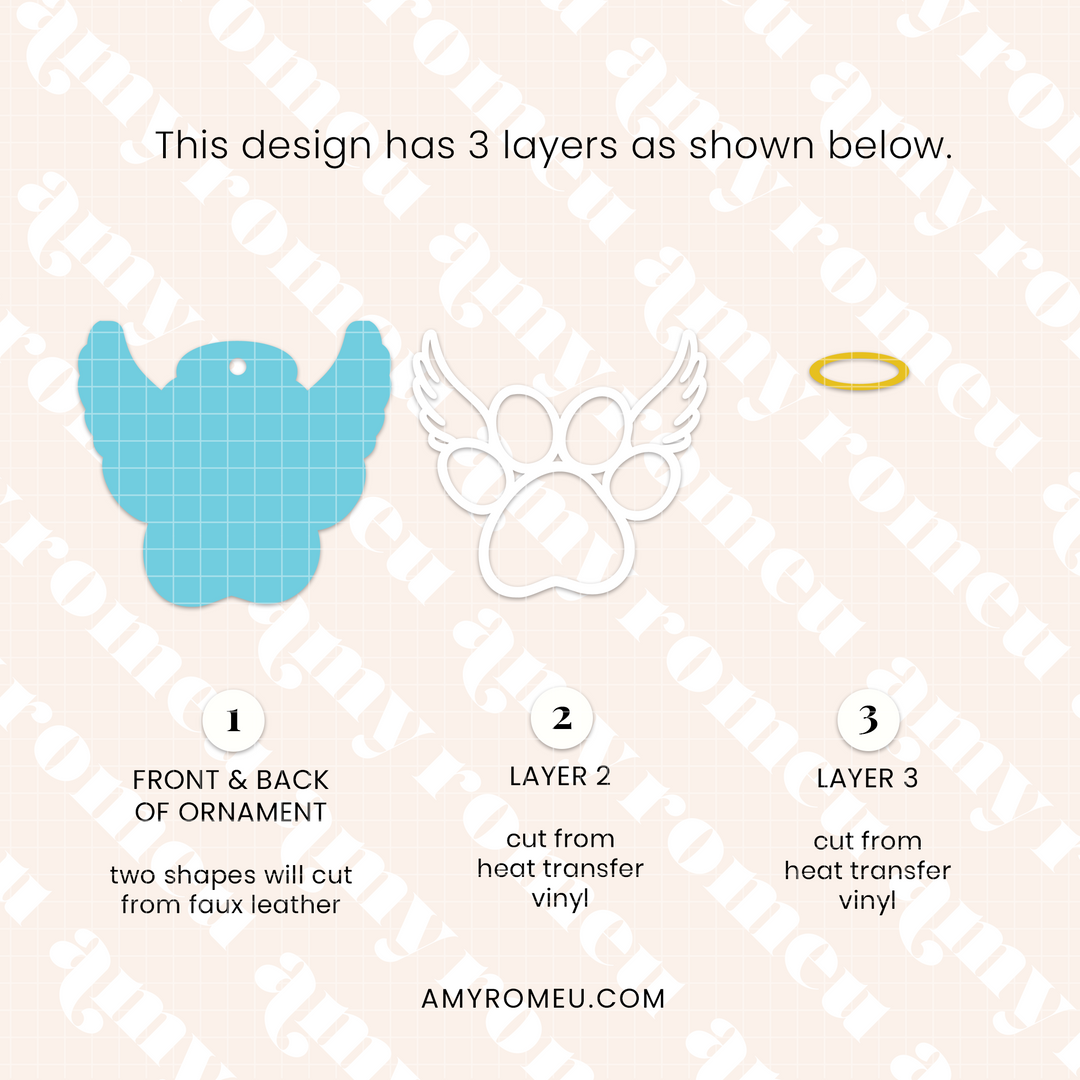 Faux Leather Paw Print Christmas Ornaments SVGs