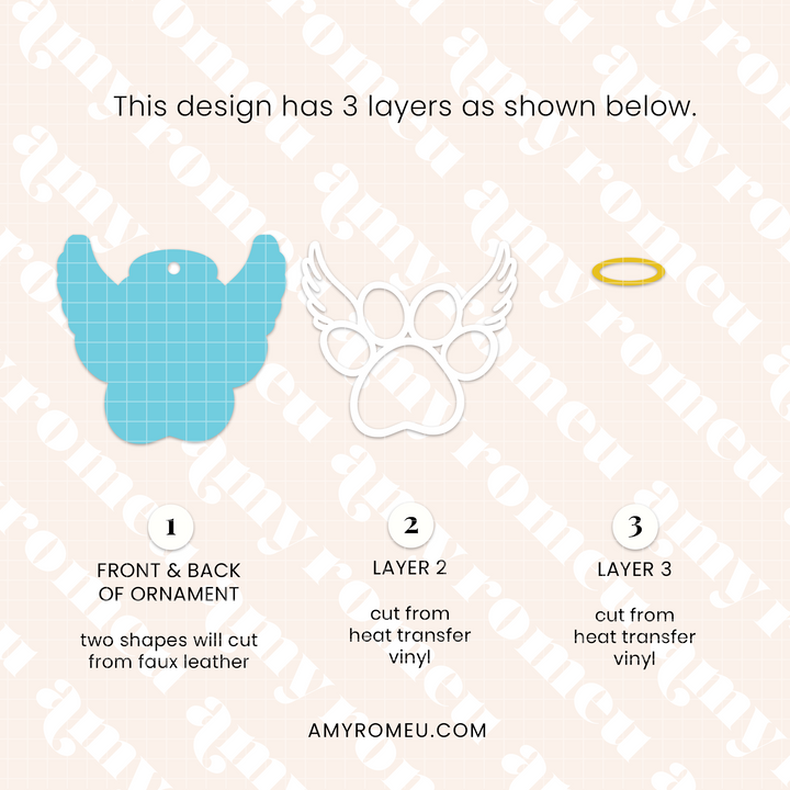 Faux Leather Paw Print Christmas Ornaments SVGs