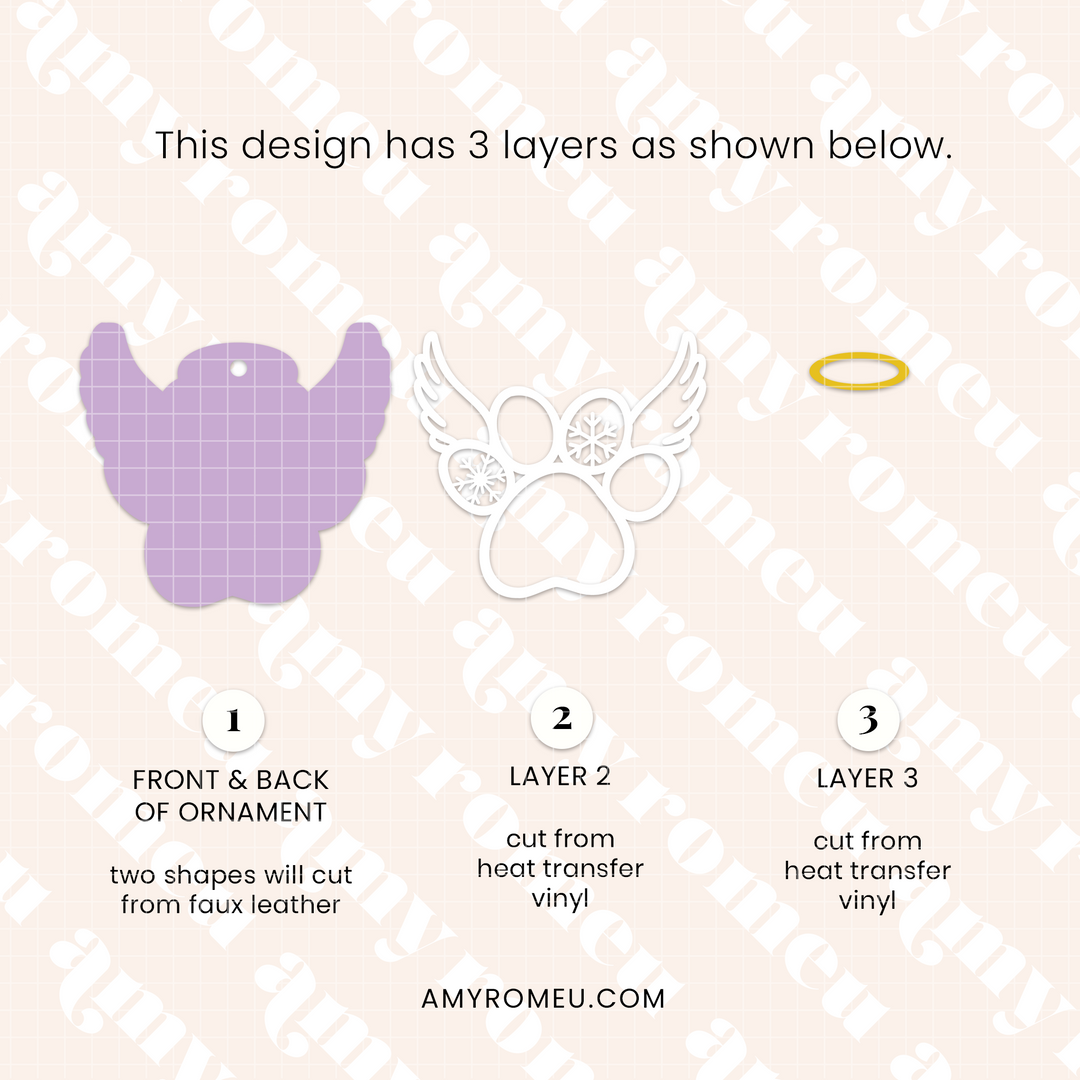 Faux Leather Paw Print Christmas Ornaments SVGs