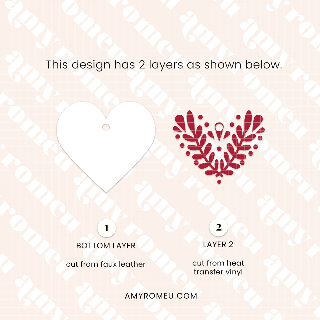 Faux Leather Scandinavian Inspired Christmas Ornaments SVGs