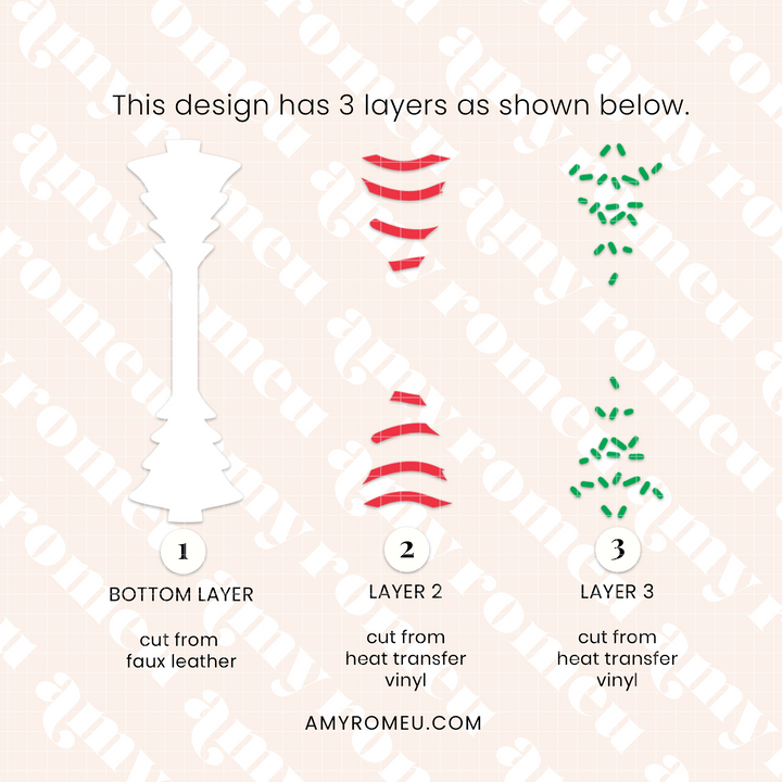 Christmas Tree Cake & Gingerbread Man Faux Leather Keychain SVGs