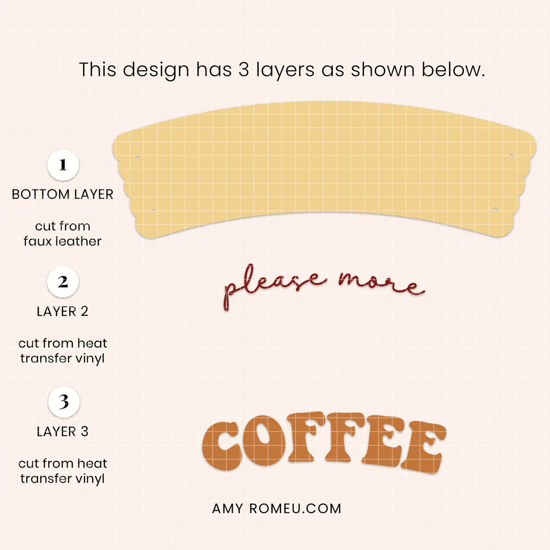 Set of 4 Fall Faux Leather Coffee Cup Sleeve SVGs & Video Tutorial