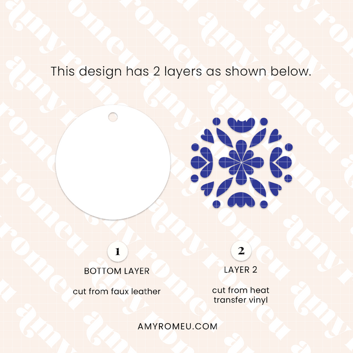 Faux Leather Scandinavian Inspired Christmas Ornaments SVGs