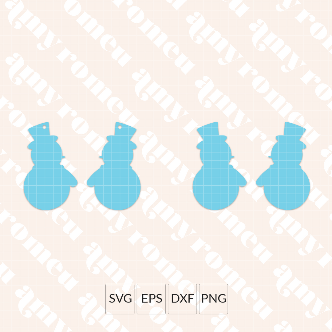Simple Snowman Earrings SVG