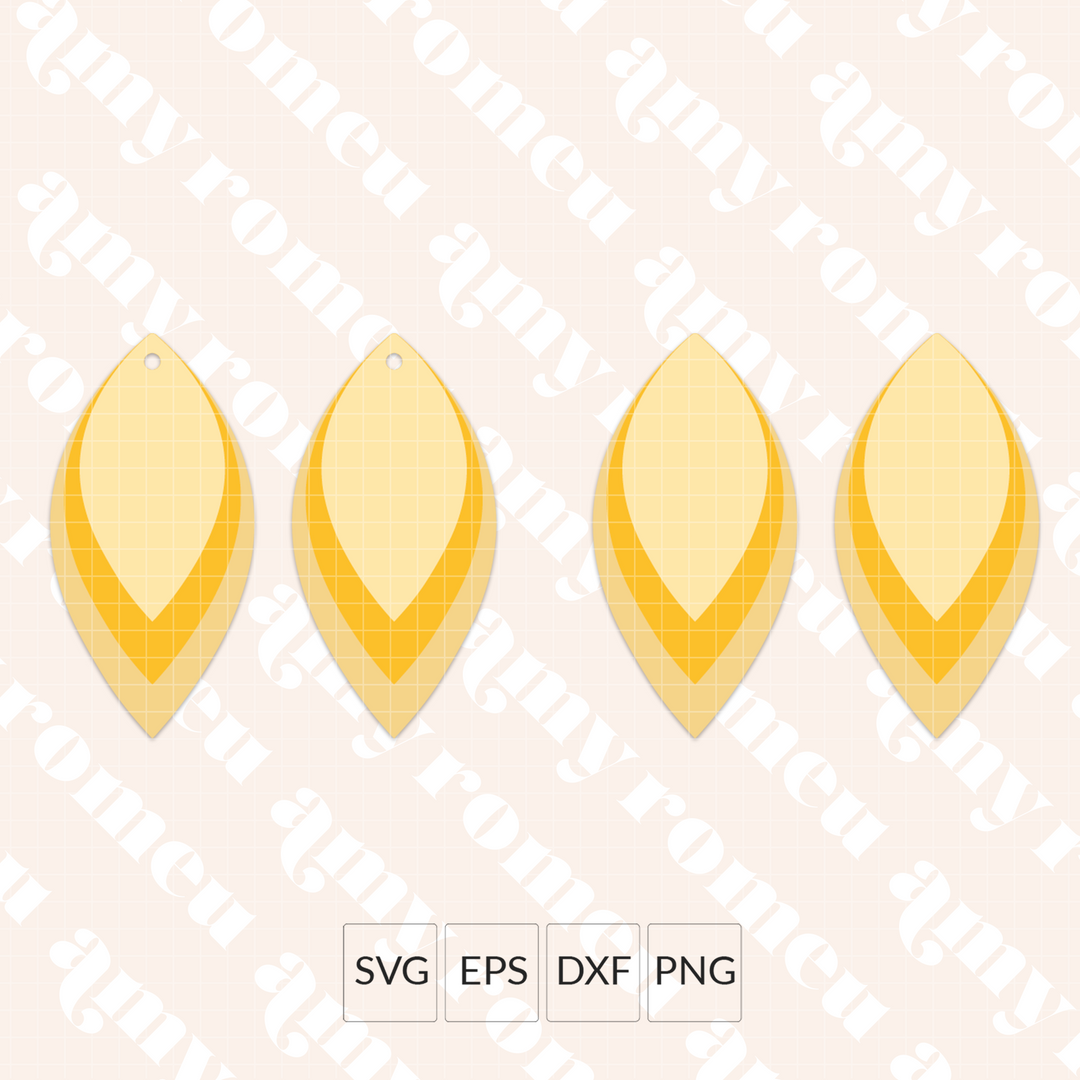 Layered Leaf Earring SVG