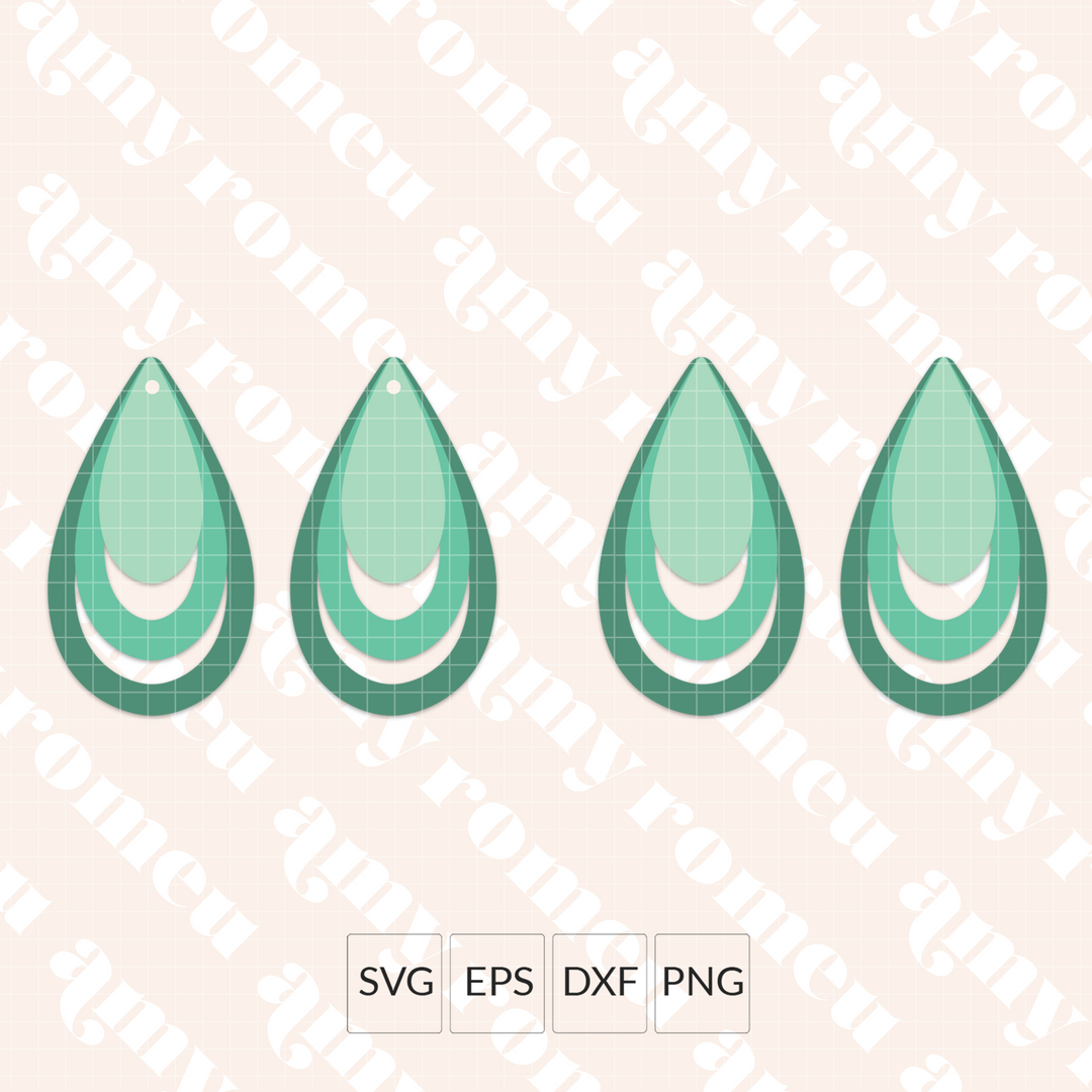 Layered Peekaboo Teardrop Earring SVG