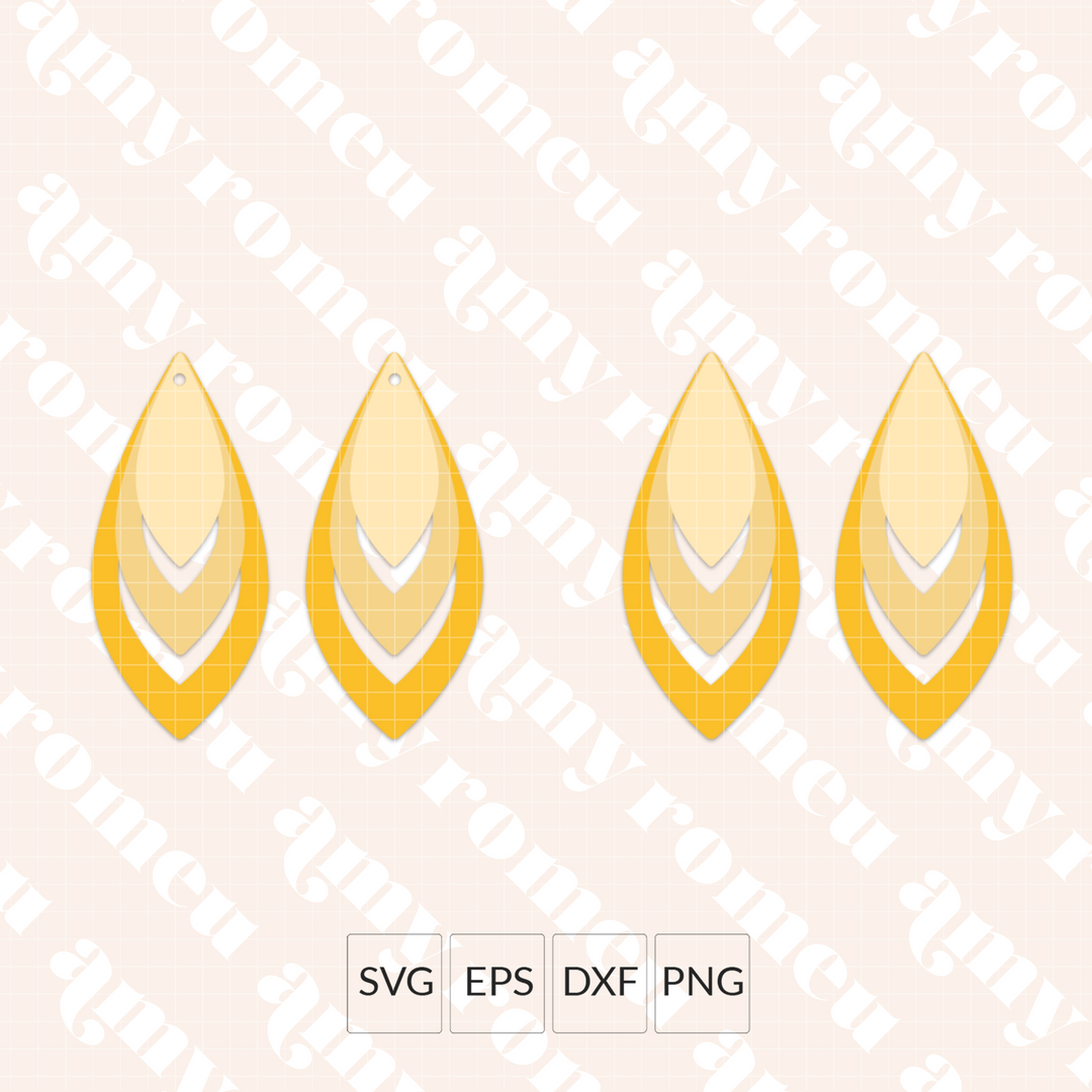 Layered Peekaboo Leaf Earring SVG