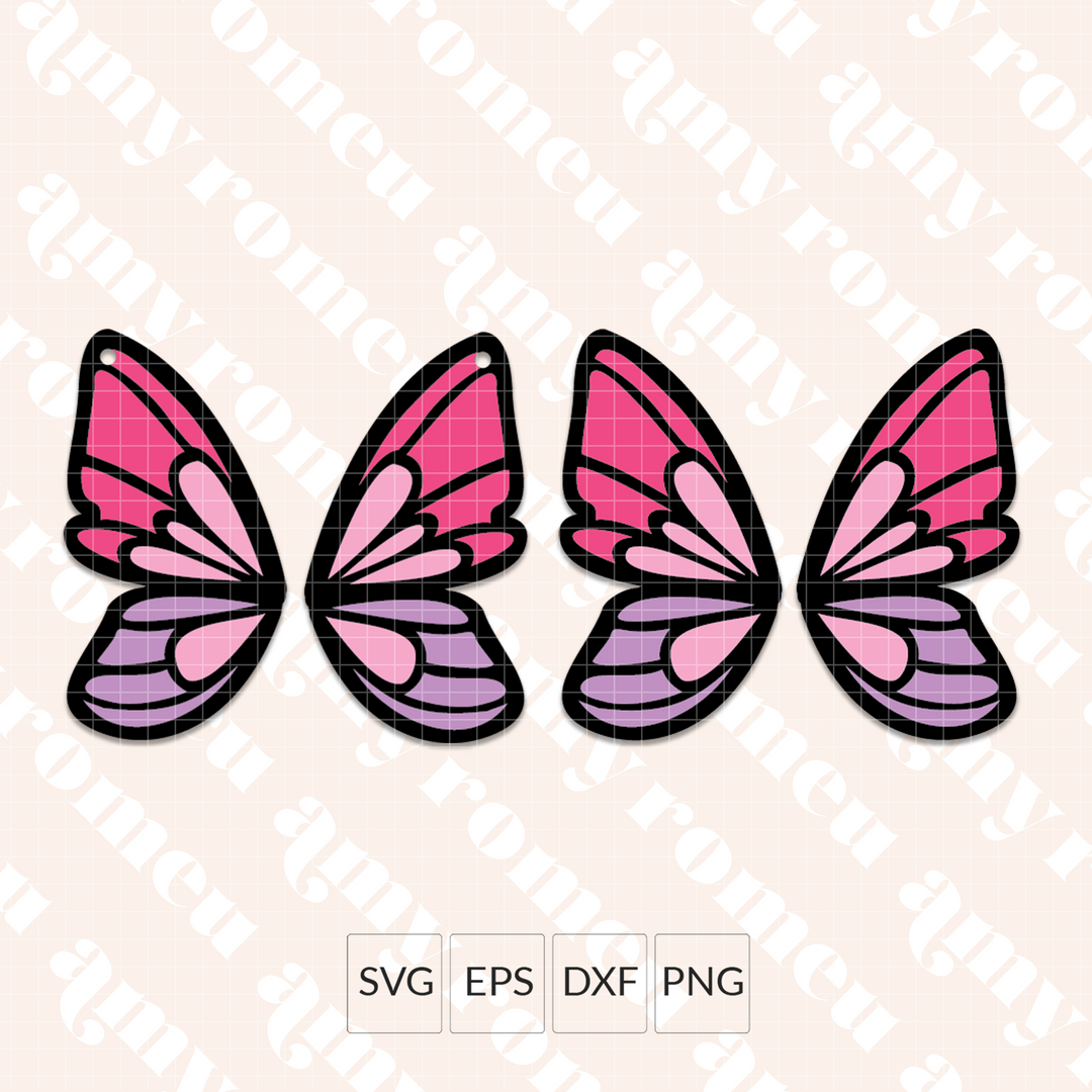 Faux Leather Butterfly Wing Earrings SVG