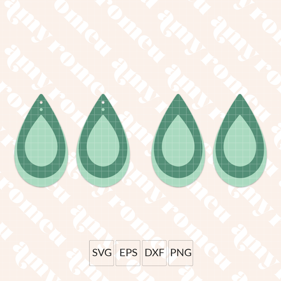 Cutout Teardrop Charm Earring SVG