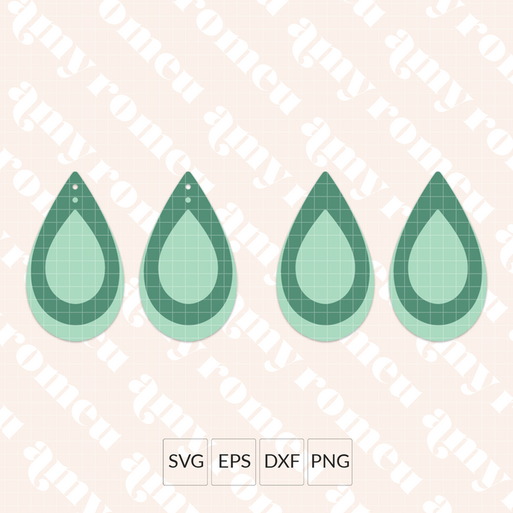 Cutout Teardrop Charm Earring SVG